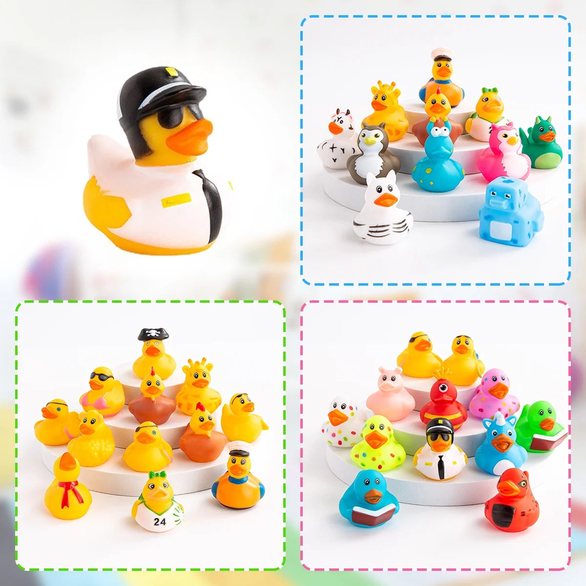 50 Pcs Assorted Rubber Duck Bath Toys E362