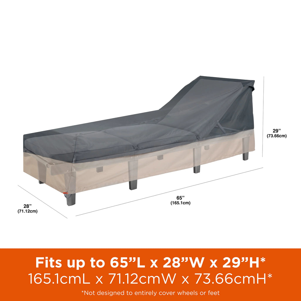 Patio Chaise Lounge Cover 65"L x 28"W x 29"H Gray U287224