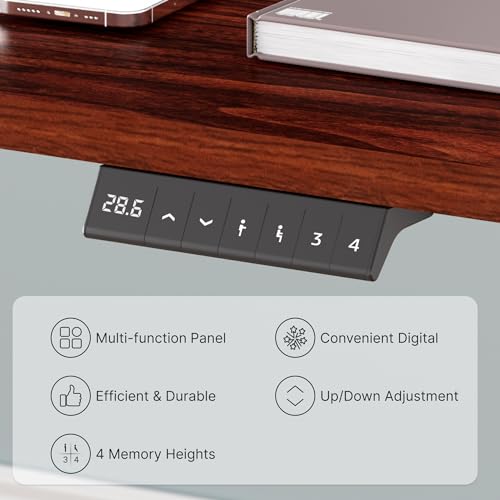 Black Electric Standing Desk with Clamp Power Strip P2062