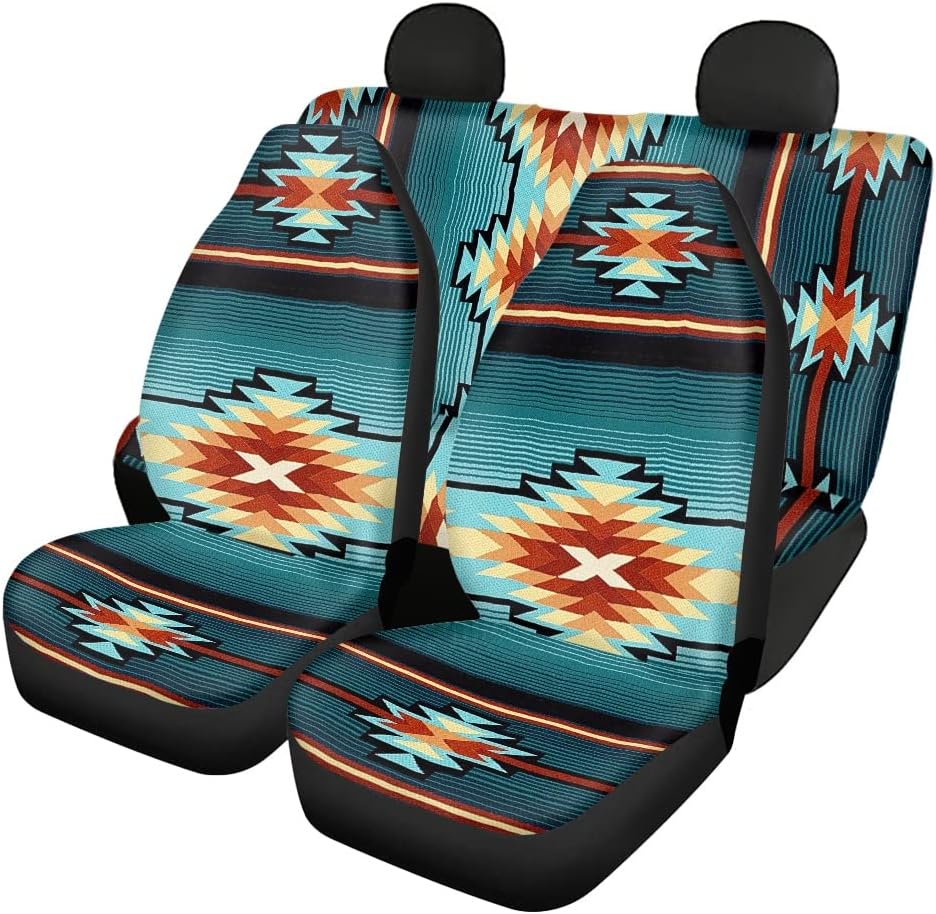 Black and White Cow Print Car Seat Cover 4piece J8466