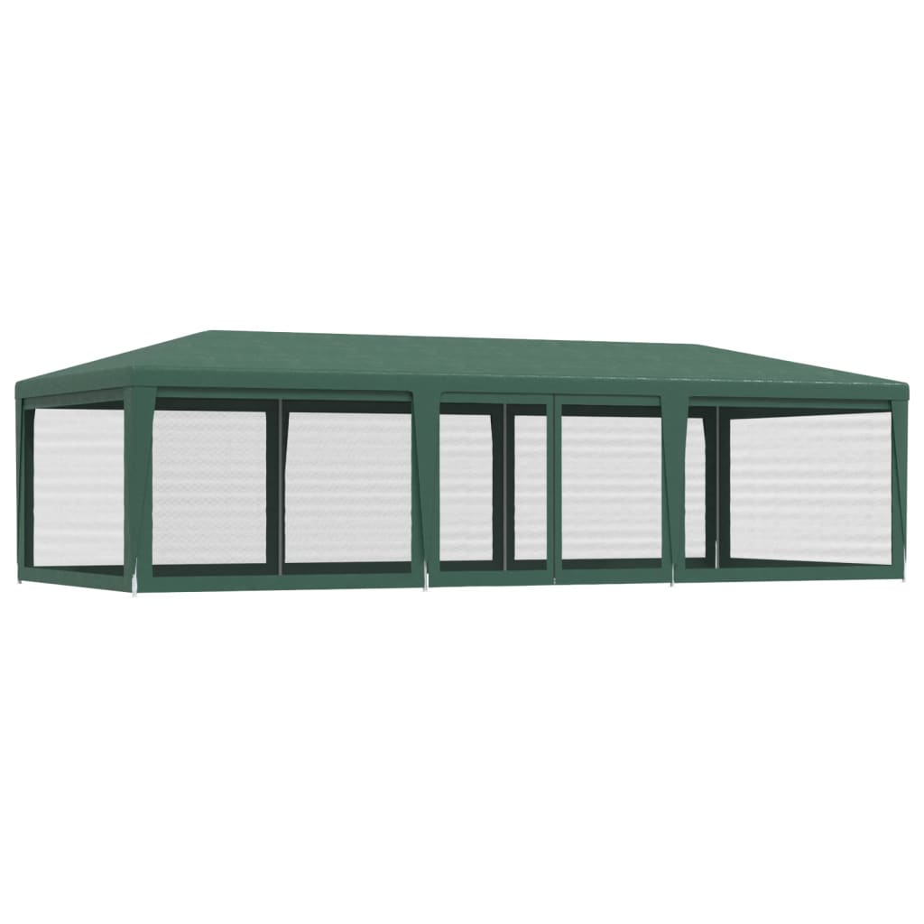 Party Tent with 8 Mesh Sidewalls Green 29.5'x13.1' HDPE W5251