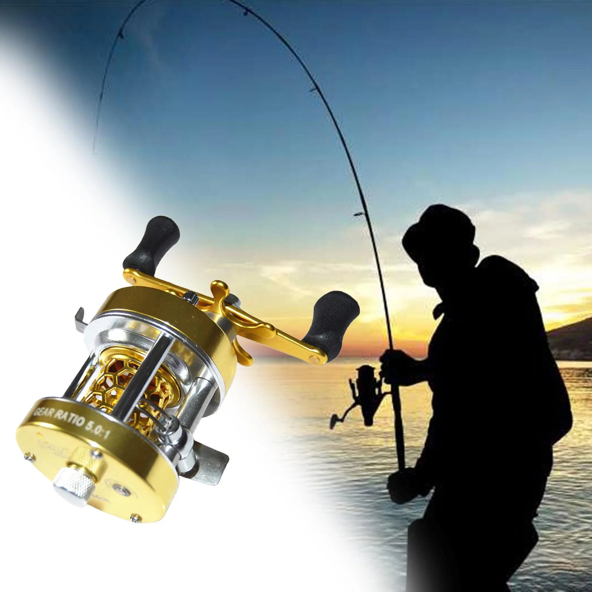 Fishing Reel 5.0:1 Gear Ratio Aluminum Spool H6507