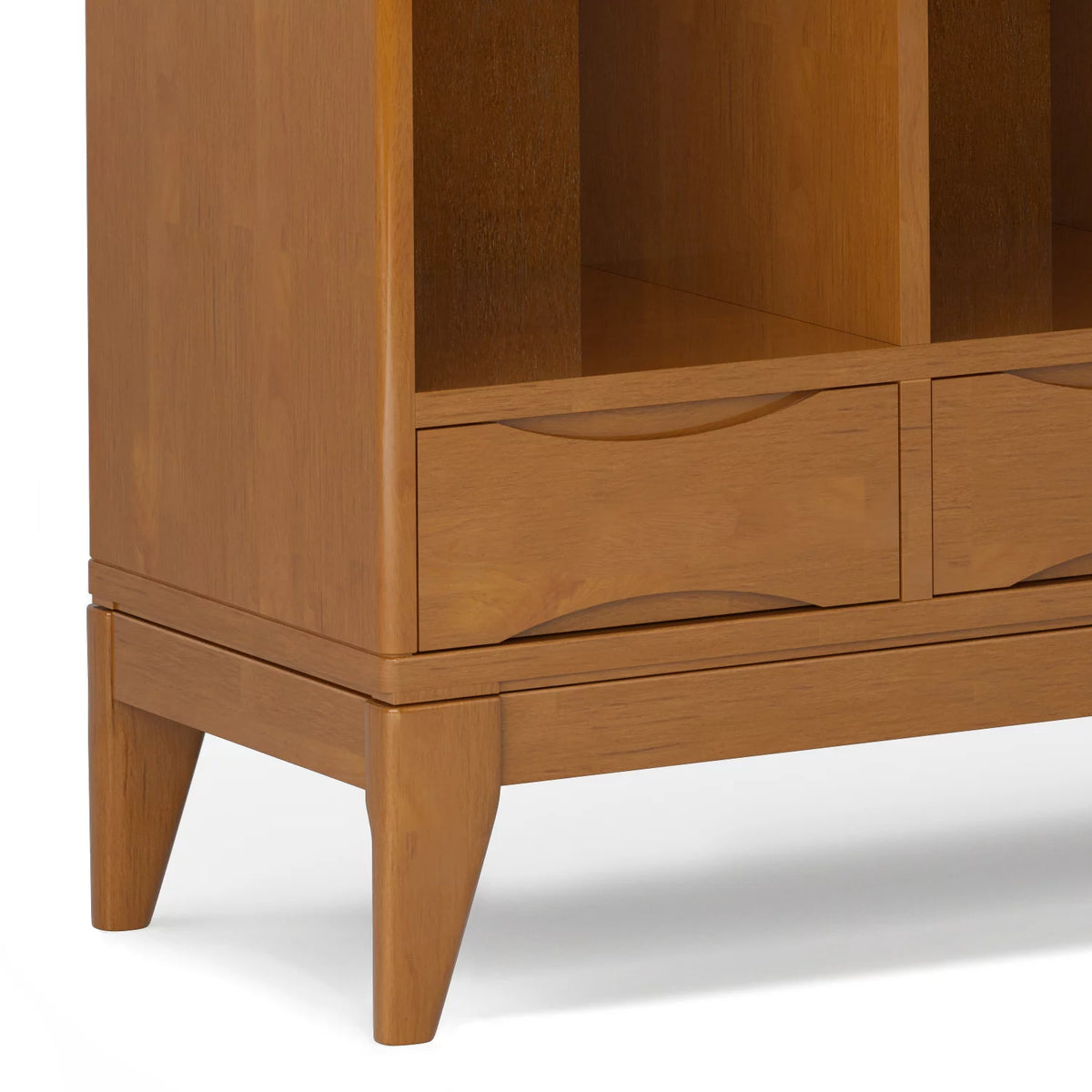 Teak Brown Solid Hardwood Cube Storage Bookcase with Drawers J127148