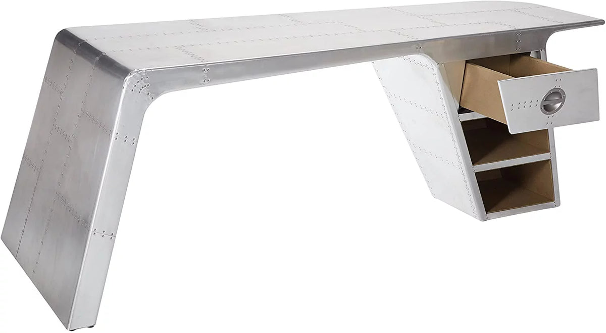 Aluminum Desk with 1 Drawer and 2 Shelves X923