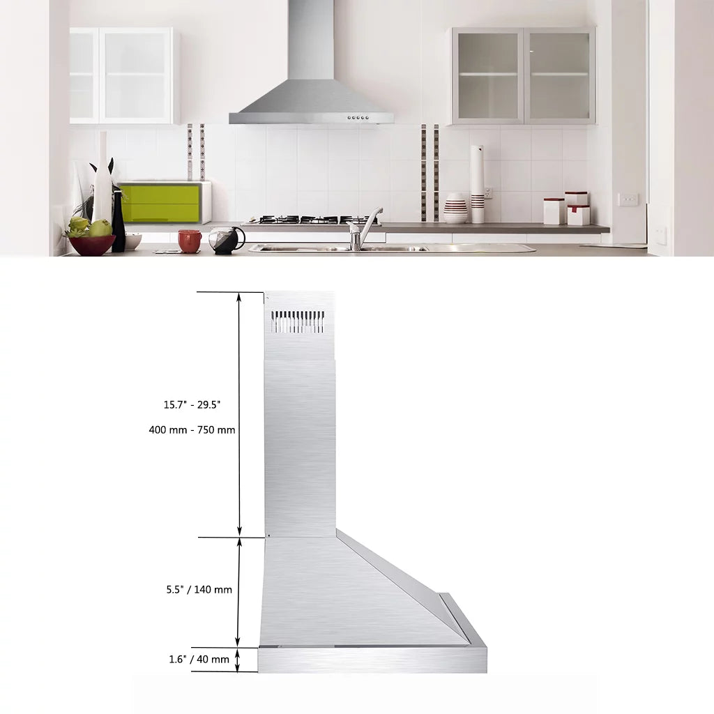 30 inch Stainless Steel Wall Mount Range Hood I617