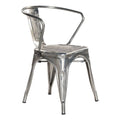 Silver Metal Industrial Dining Chair Set of 4 W478357