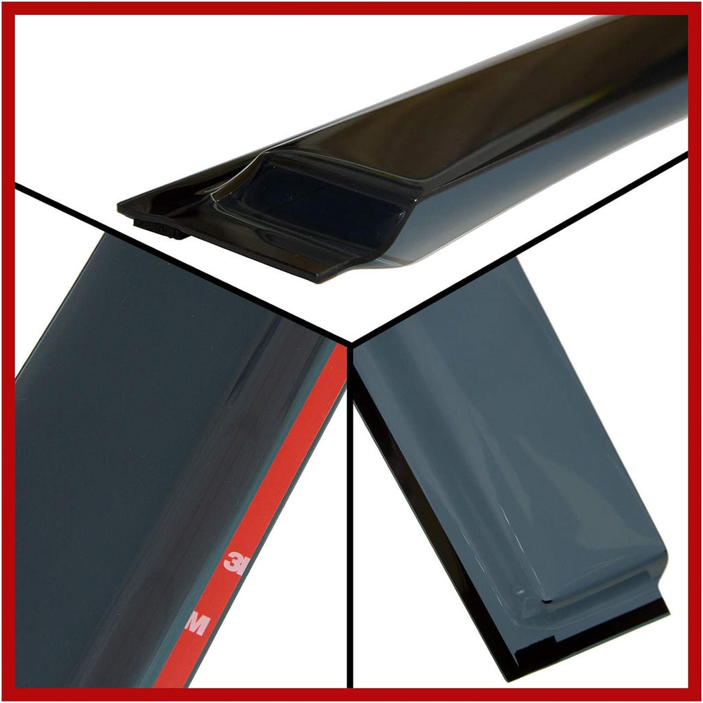 Dark Tinted Side Window Visor Deflectors Pack of 2 P491