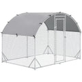 Metal Chicken Coop Walk-in Enclosure with Cover Z1565