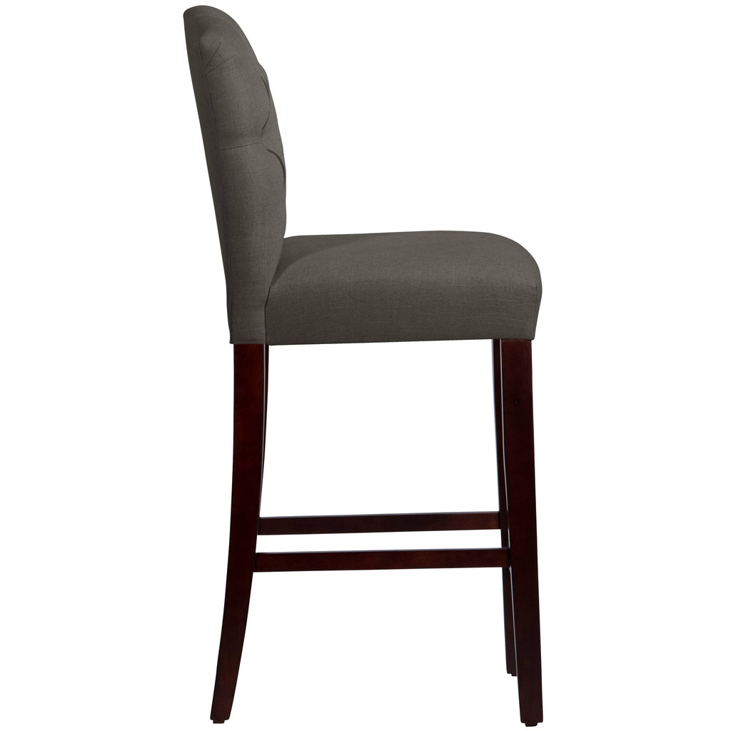 Tufted Bar Stool in Linen Slate A3382