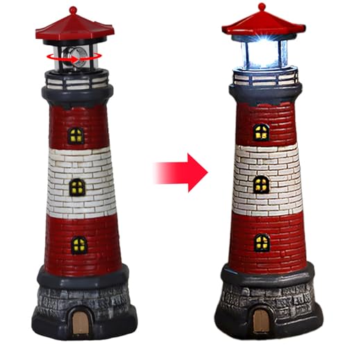 Solar Lighthouse with Rotating LED Lights Waterproof P283