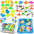 48 PC Dinosaur SandBox Toys with Sand Tray and Storage Bag I567