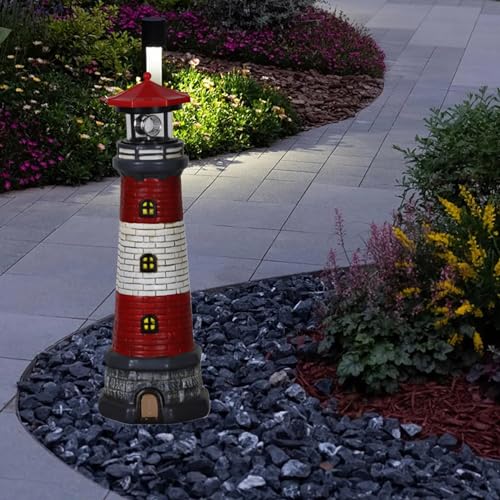 Solar Lighthouse with Rotating LED Lights Waterproof P283