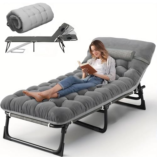 Portable Camping Cot with Removable Mattress and Pillow L6556