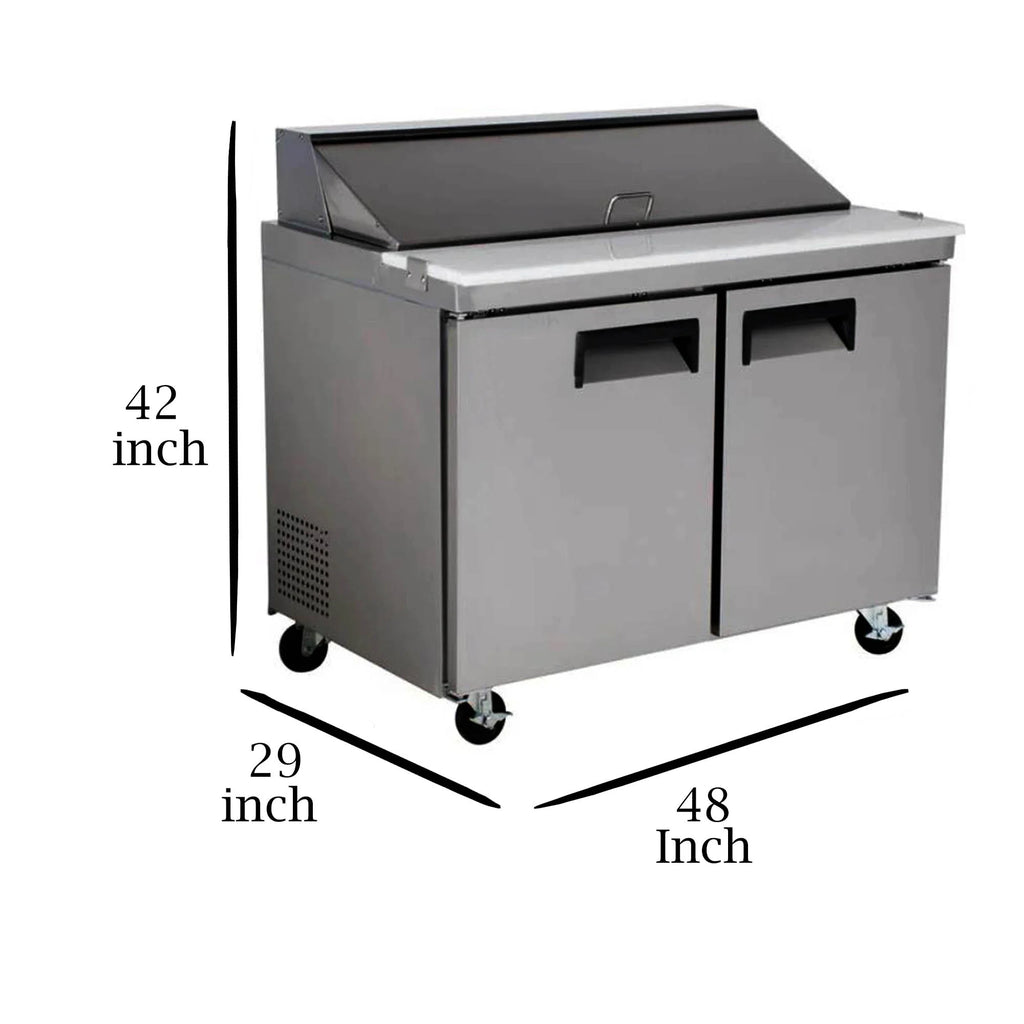 Commercial Mega Food Prep Table Refrigerator Cooler in Stainless Steel P504326