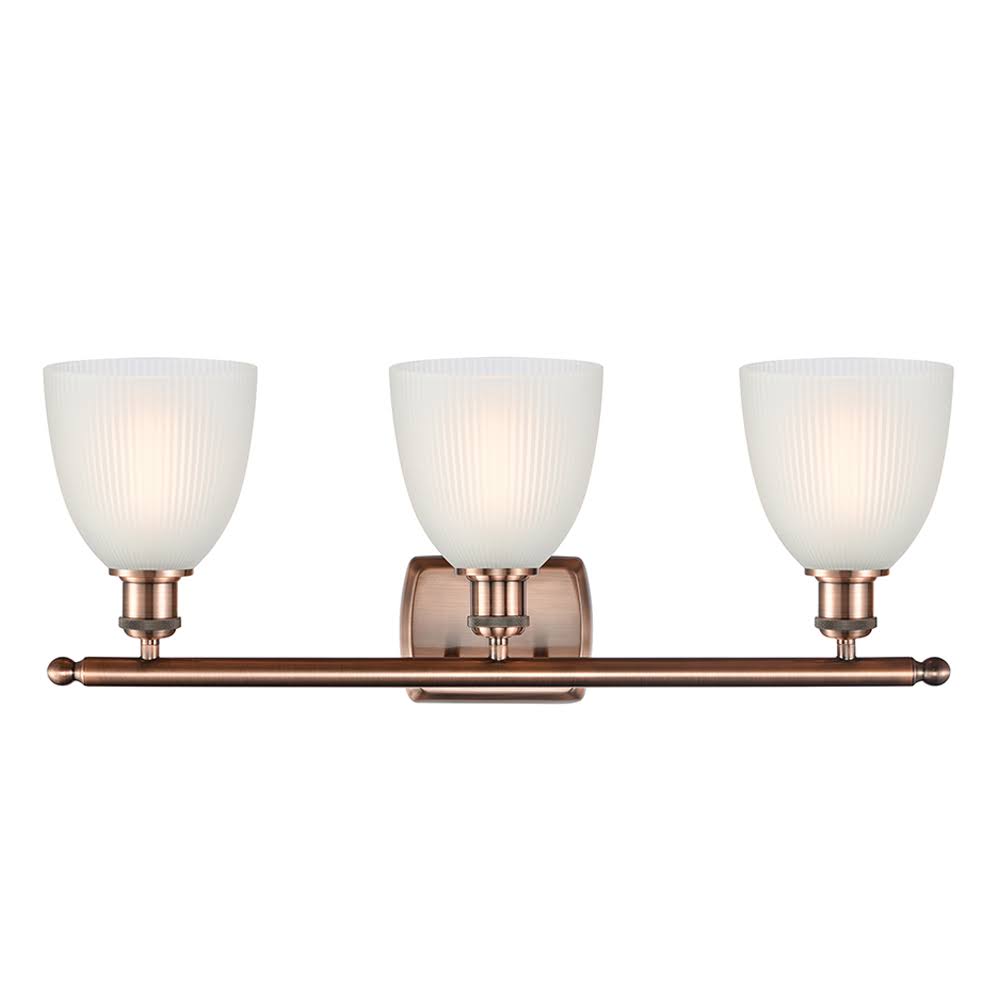 White and Polished Chrome 3 Light Bath Vanity Light N482