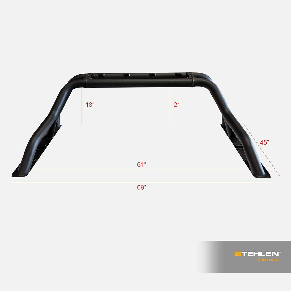Matte Black Truck Bed Roll Bar with Tire Carrier W5693