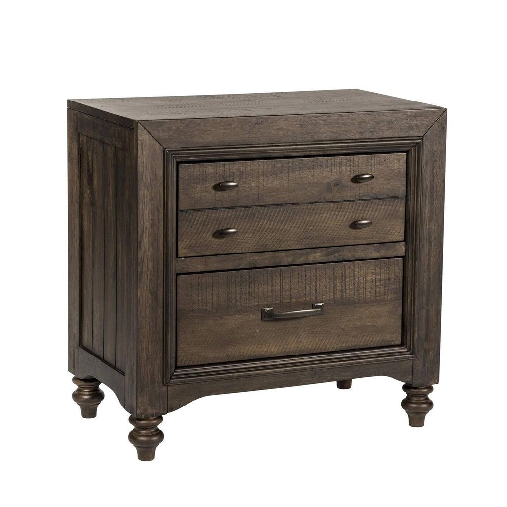 2 Drawer Nightstand, Dark Brown F2043