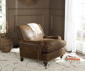 Brown Fully Upholstered Club Chair with Casters S935