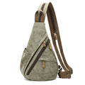 Olive Green PU Leather Sling Bag K387