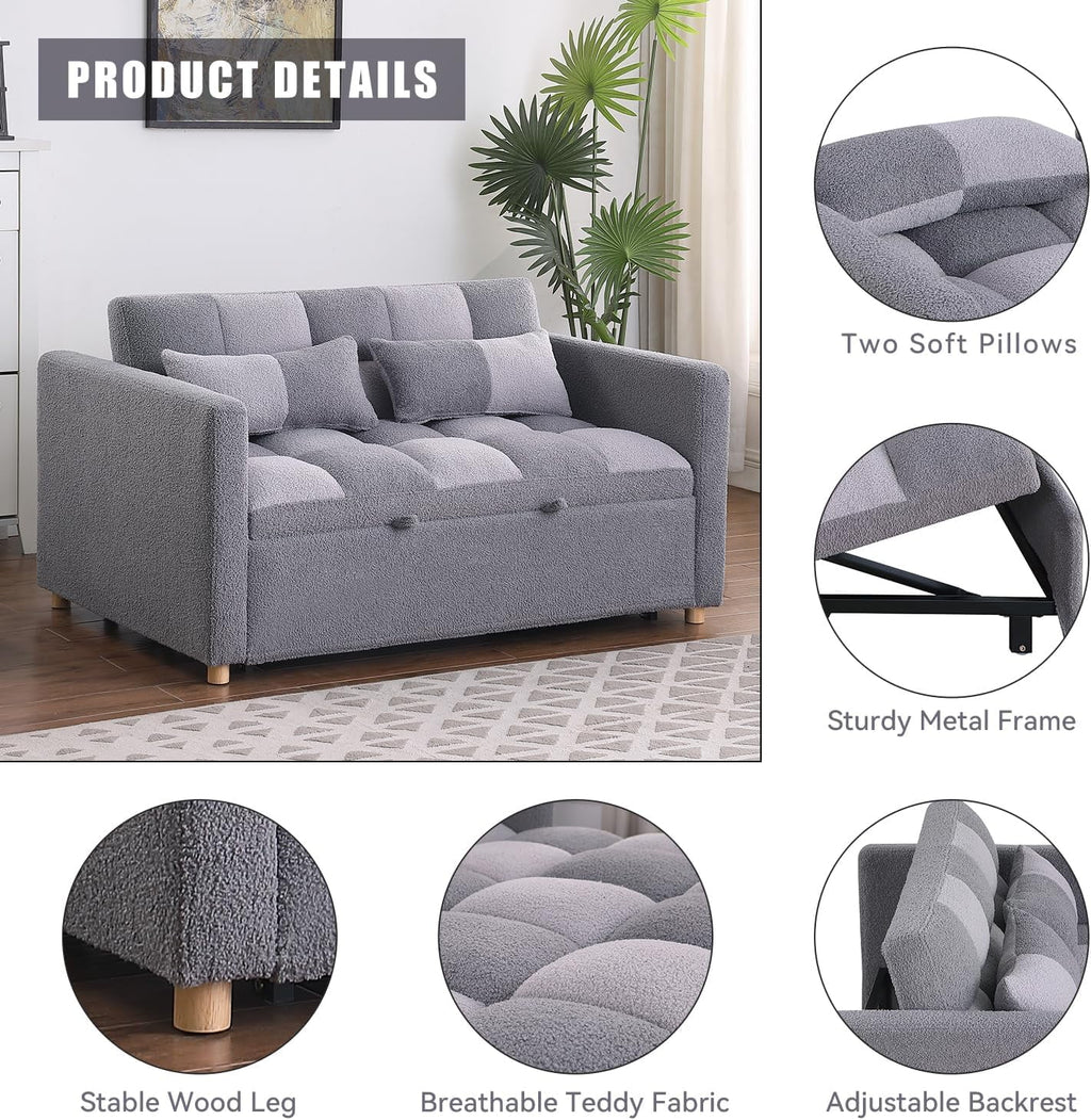 Gray Convertible Sofa Bed Couch K32134
