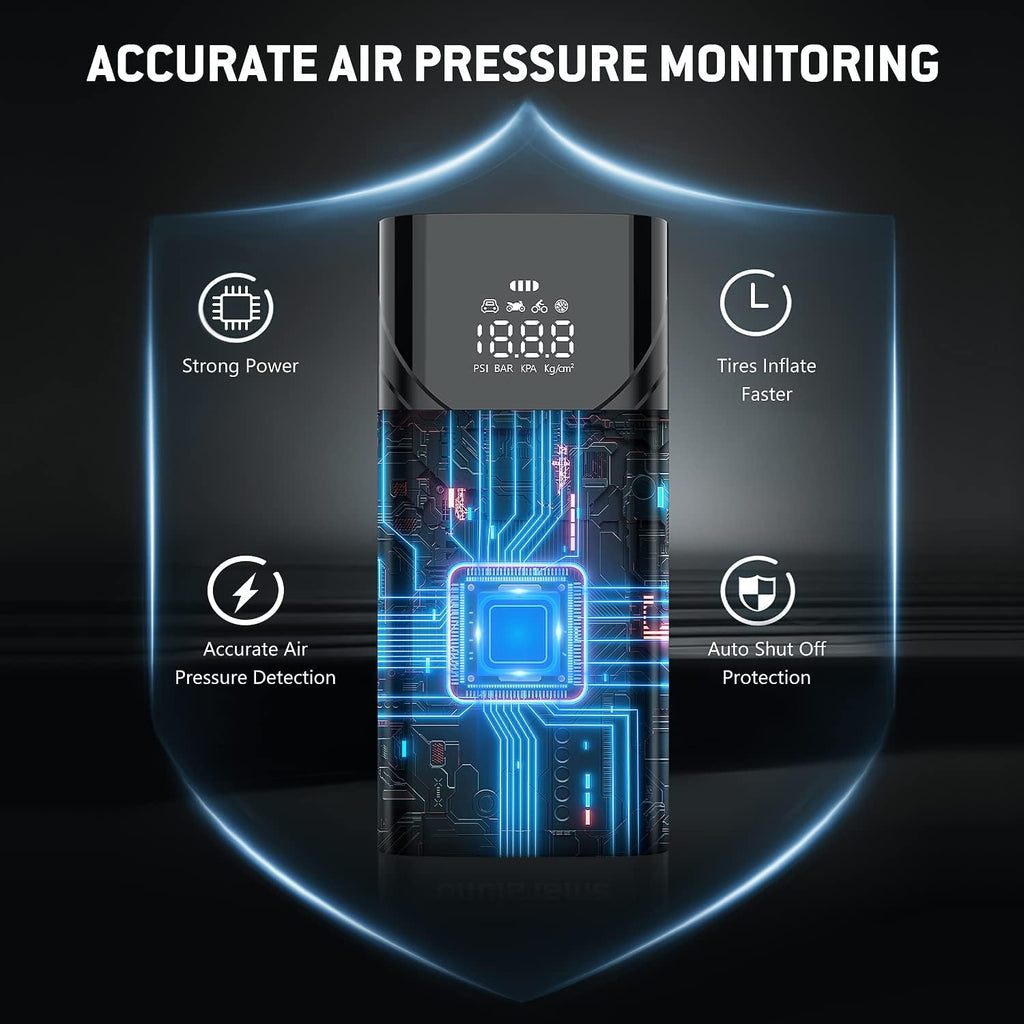 Portable Air Compressor 150PSI Cordless Tire Pump with Rechargeable Battery X190317
