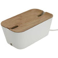 Medium Hideaway Cable Organiser in White and Natural I40865