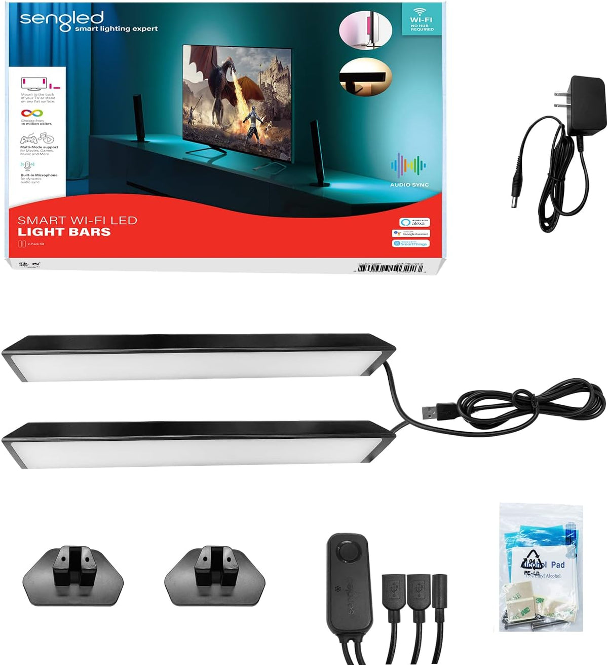 Smart LED Light Bars, RGBW Ambient TV Lighting, Wi-Fi, Pack of 2 S97049