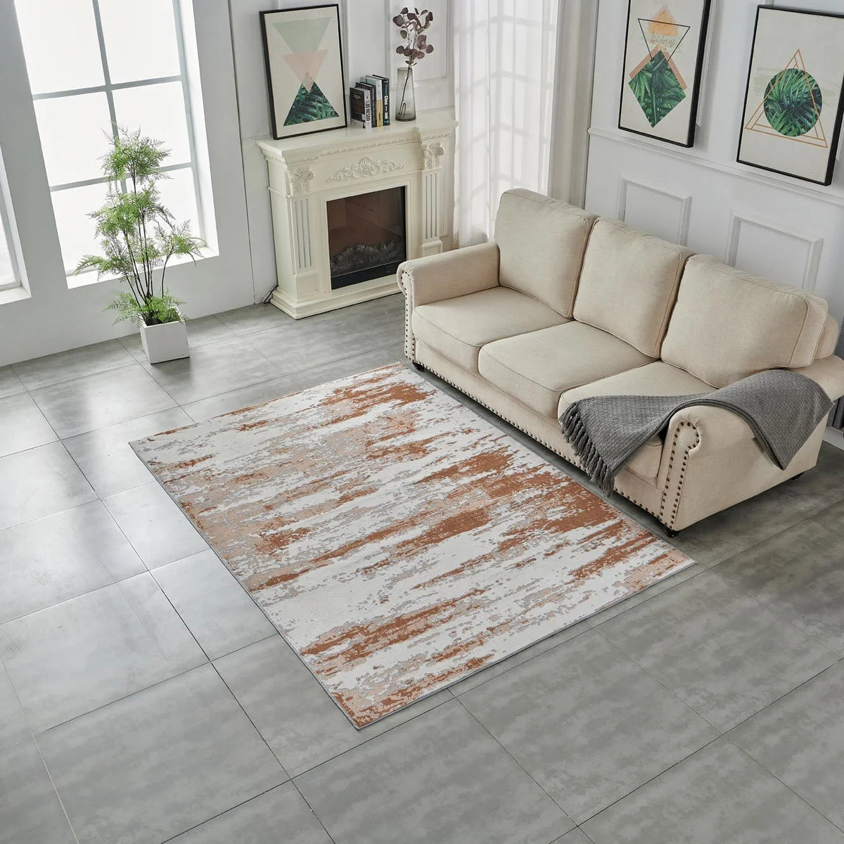 Abstract Design Area Rug T75457