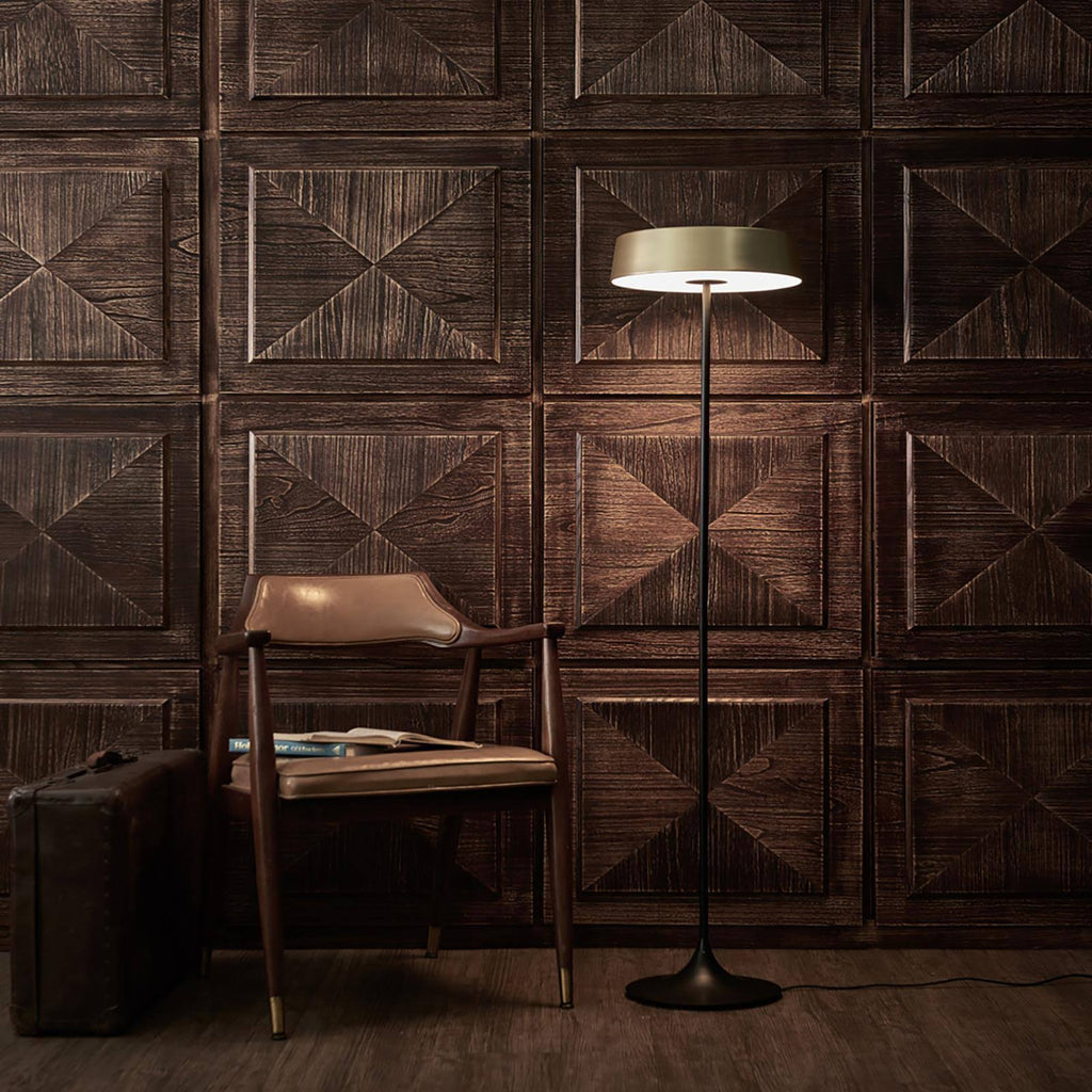 Matte Brass/Black LED Floor Lamp E300