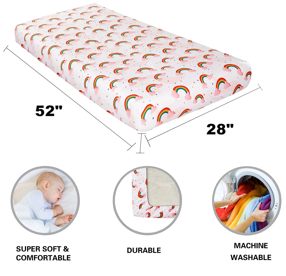 4 Pack Pink Fitted Crib Sheet Set R8716