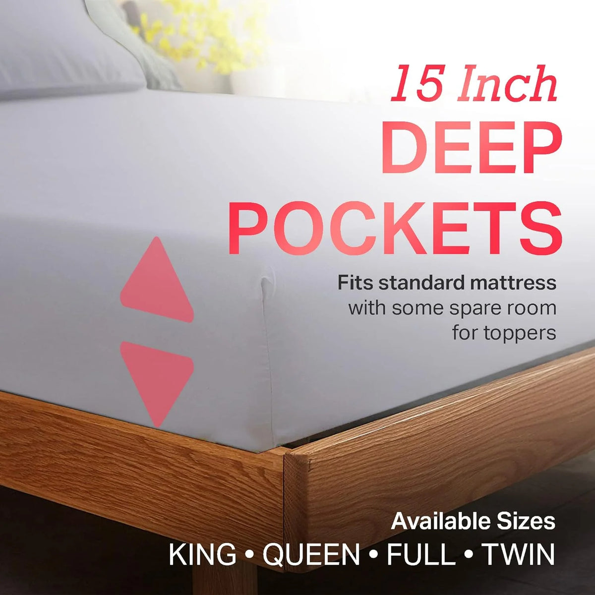 Light Gray 4 Pcs King Size Cotton Bed Sheets Y28486