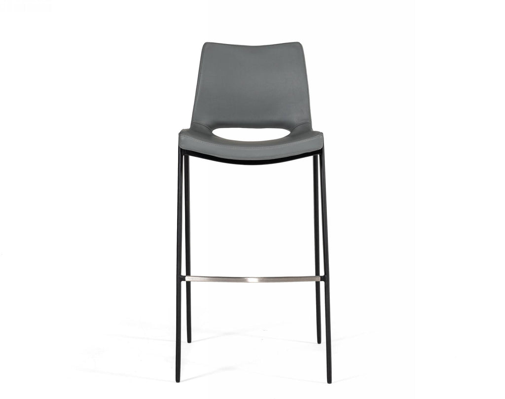 Modern Gray Eco-Leather Bar Stool (Set of 2) D7880