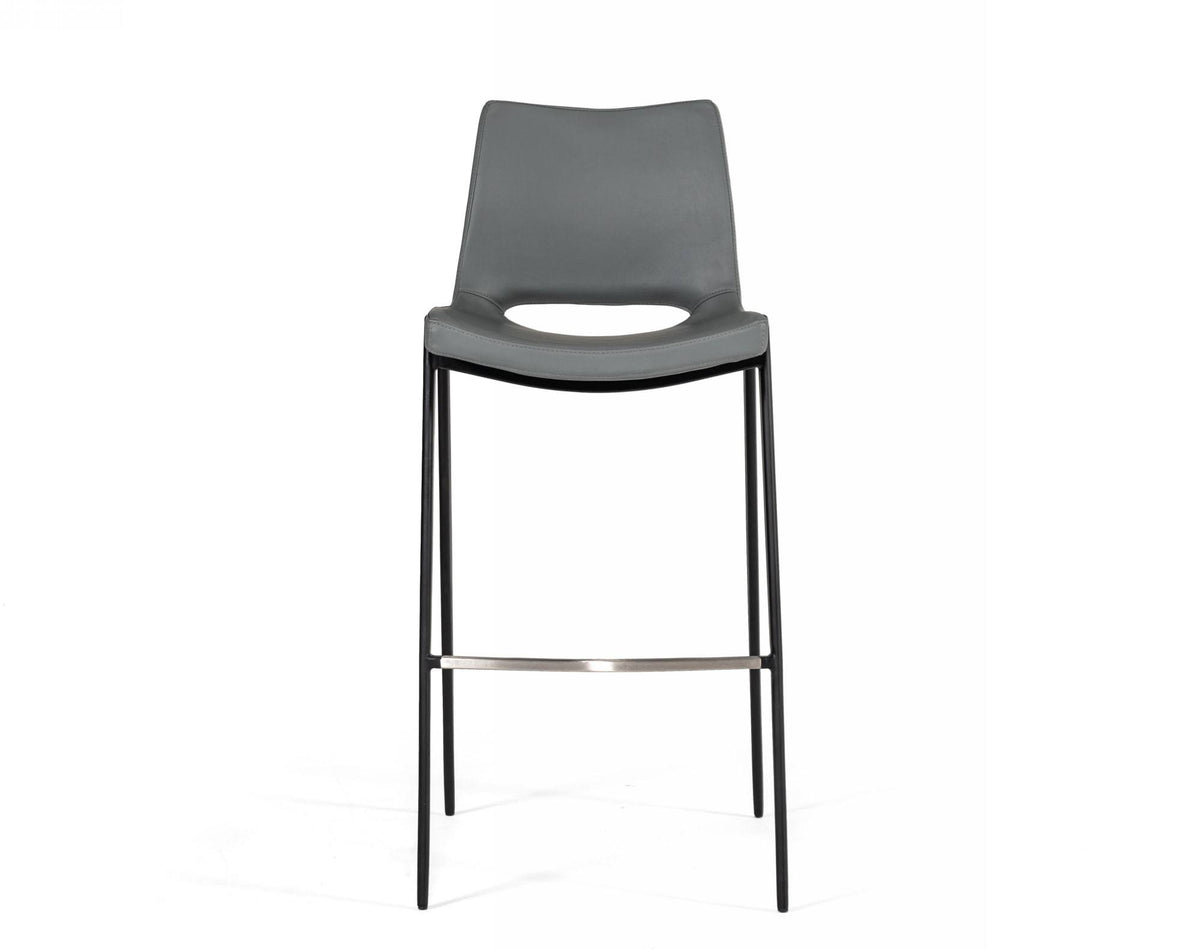 Modern Gray Eco-Leather Bar Stool (Set of 2) D7880