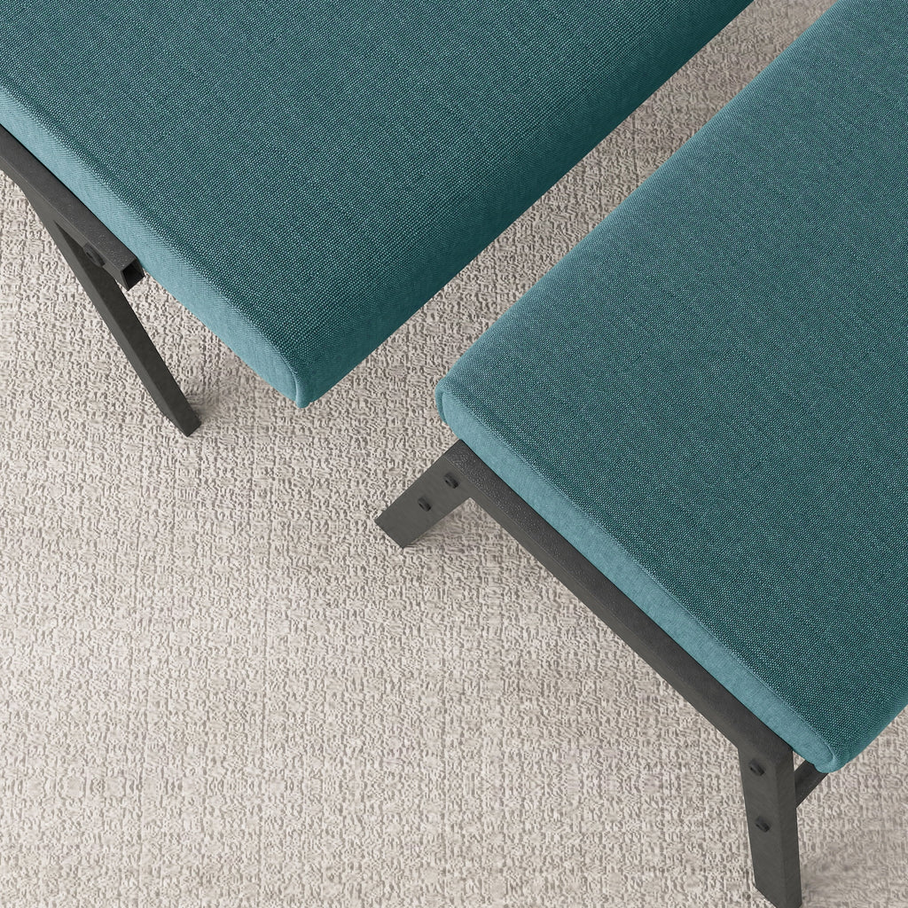 Green Linen Fabric Accent Chair with Ottoman Set V2843