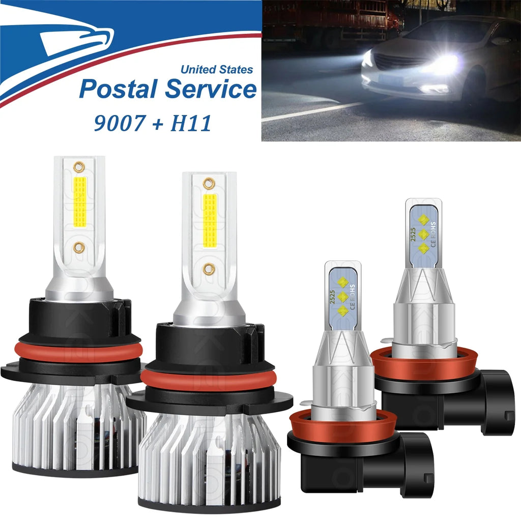 9007+H11 LED Headlight Fog Light Bulbs D3289