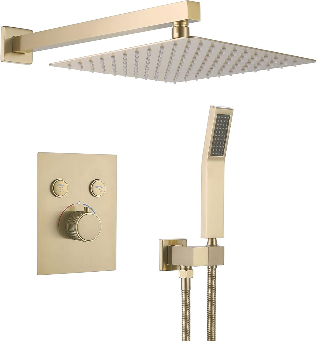 Matte Black 12 Inches Thermostatic Rain Shower Head Kit M41639