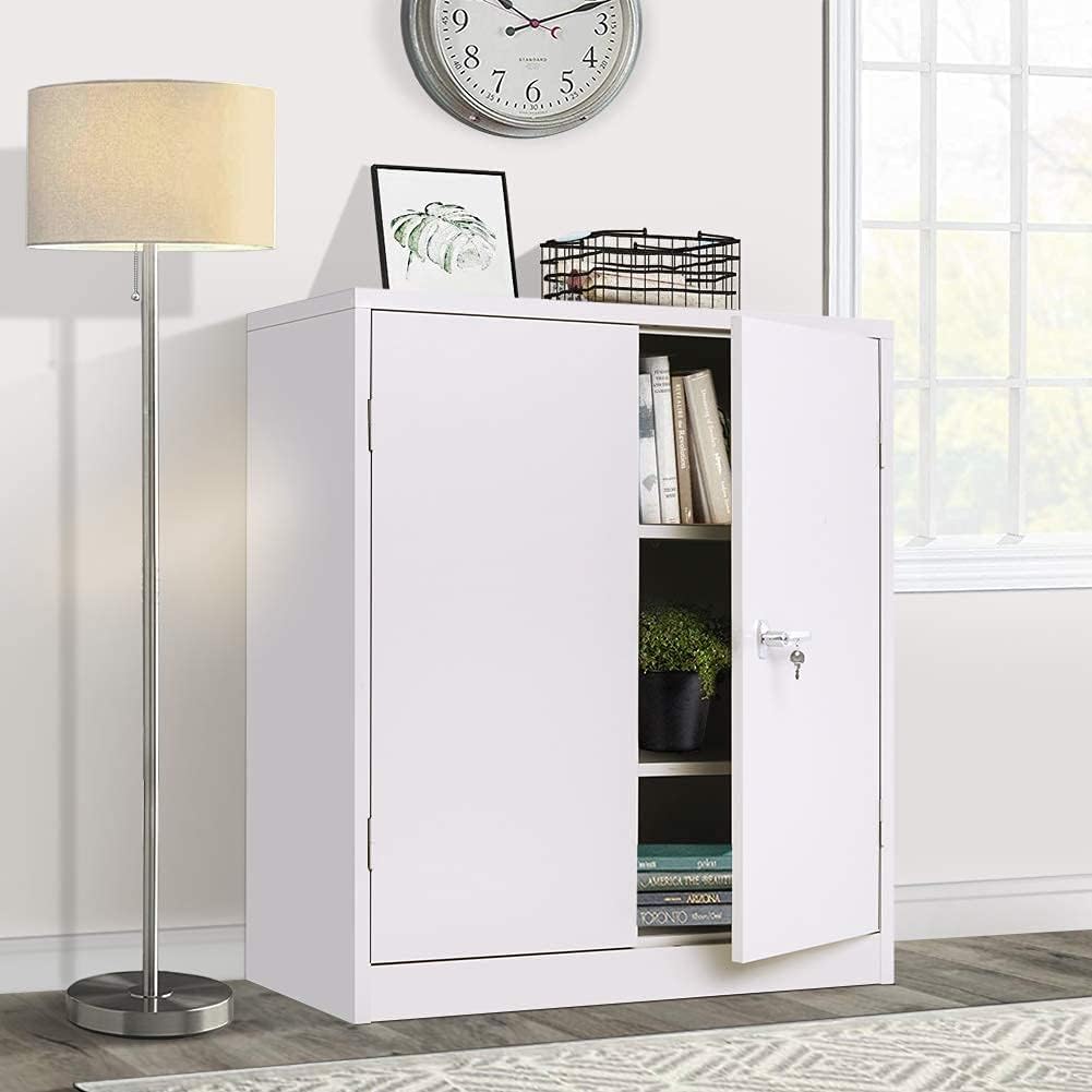 Lockable Steel Storage Cabinet with Doors and Shelves C2351