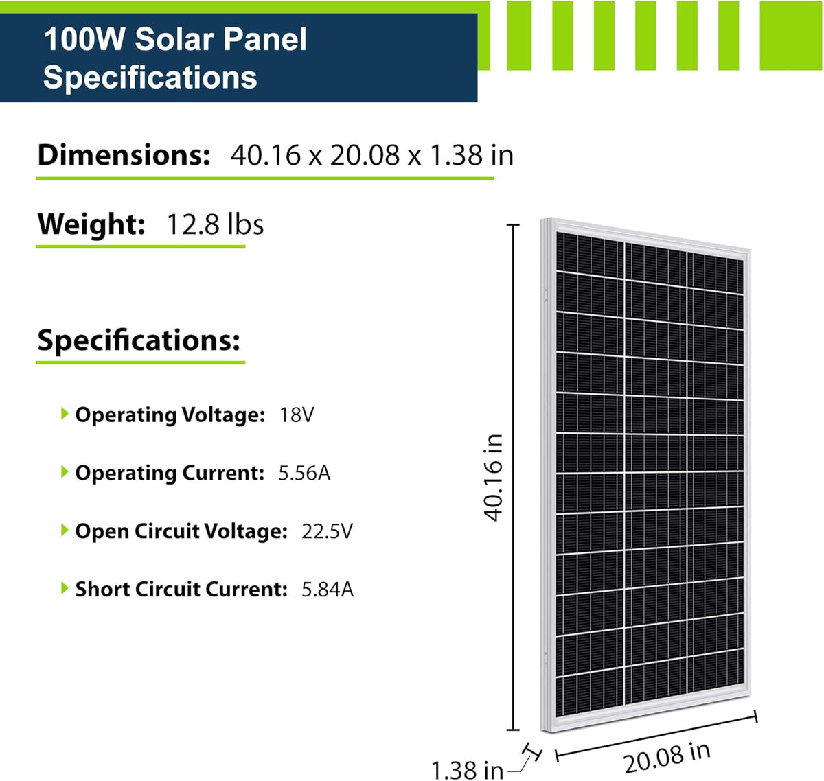 200W 12V Solar Power Kit with 200W Mono Rigid Solar Panels and 20A MPPT Solar Charge Controller W8376