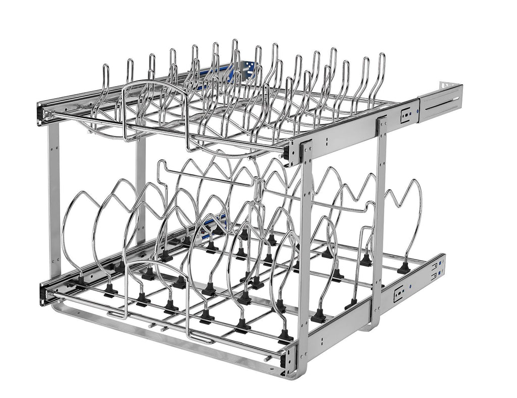 20.75-in W x 18-in H 2-Tier Pull Out Metal Soft Close Baskets in Chrome S439835