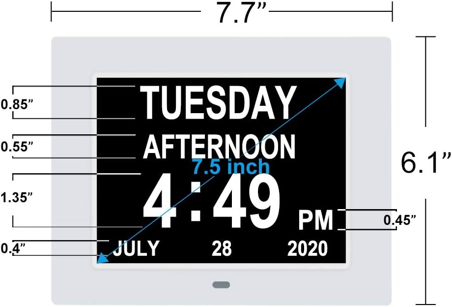 Extra Large Digital Calendar Day Clock with 12 Alarms H586684