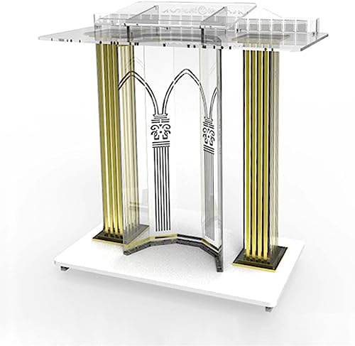 Acrylic Podium with Casters Floor Standing Rolling Lectern B448070
