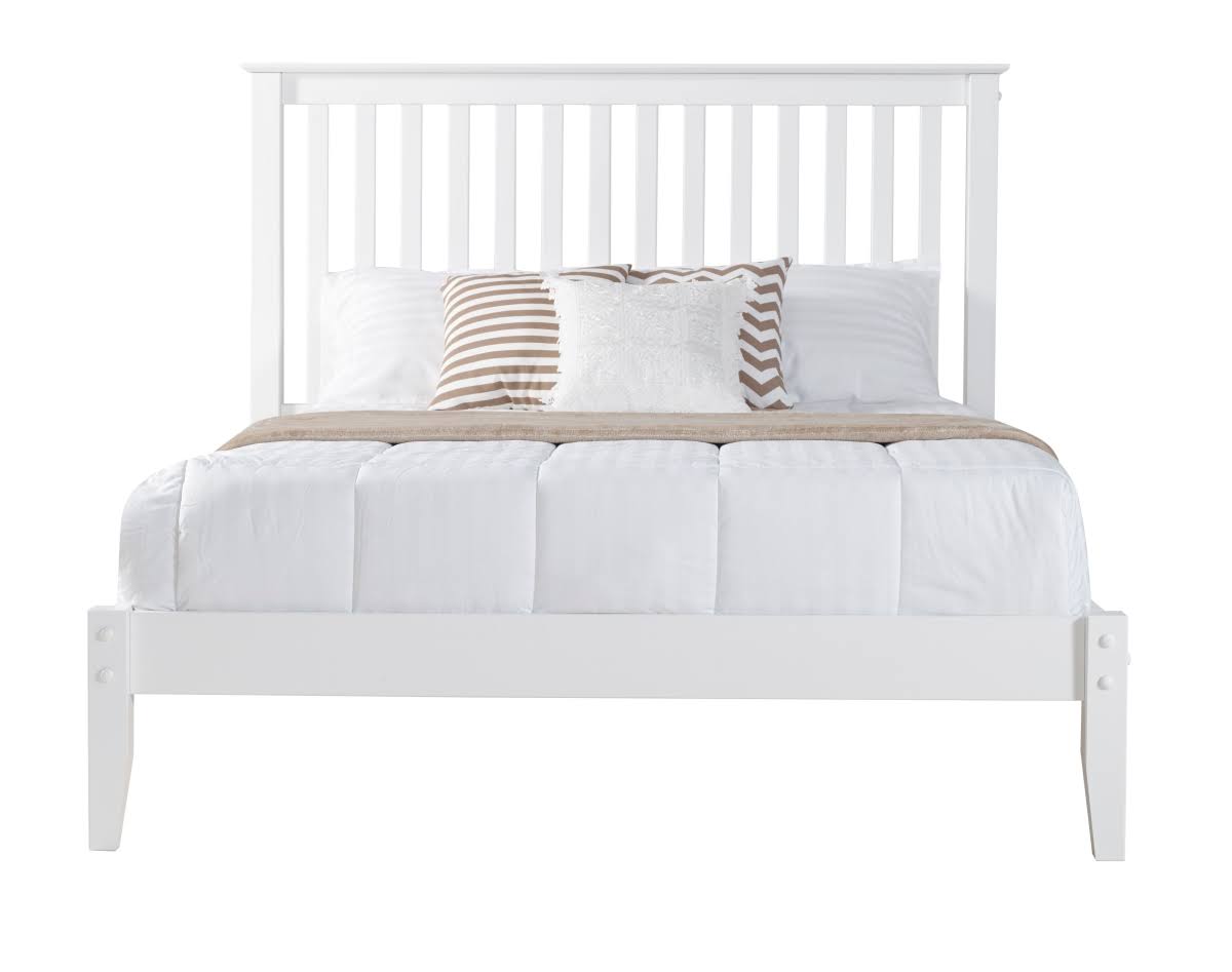Solid Wood Full Platform Bed in White X830524