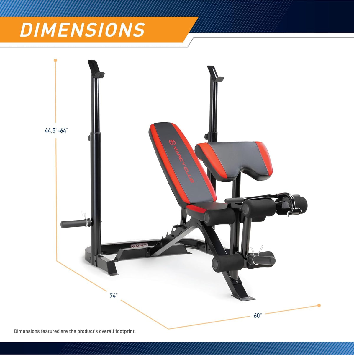 Adjustable Olympic Weight Bench with Leg Developer and Squat Rack B4150