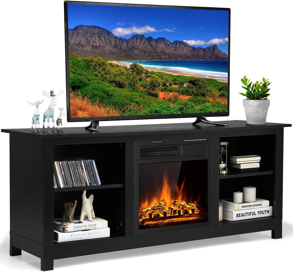 58 Inches Fireplace TV Stand V65653