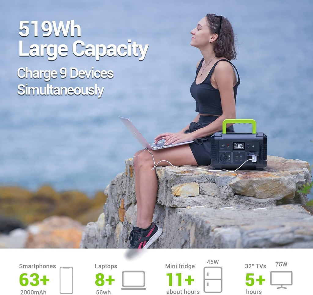 Portable Power Station 500W 519Wh Solar Generator X2236