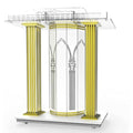 Acrylic Podium with Casters Floor Standing Rolling Lectern B448070