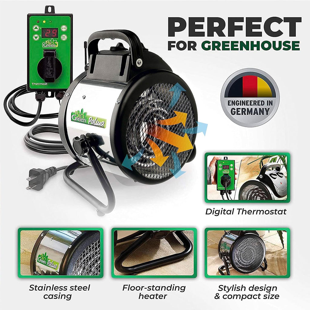 Greenhouse Heater with Thermostat - 11”x 8”x12.5" - 110v Heater N591900