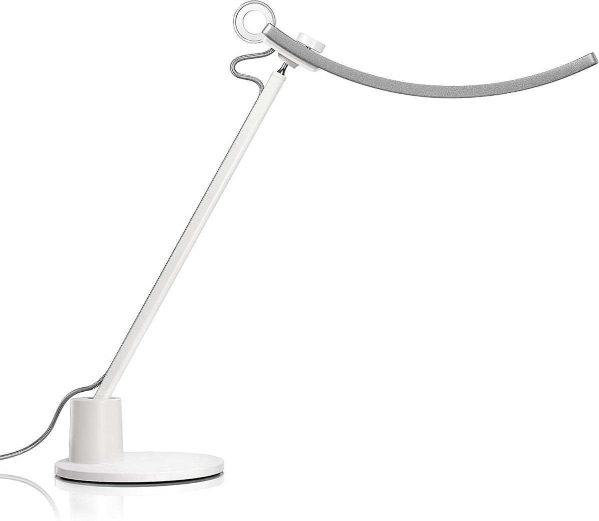 Silver LED Desk Lamp with Auto-Dimming, CRI 95, 35” Wide Illumination M88728