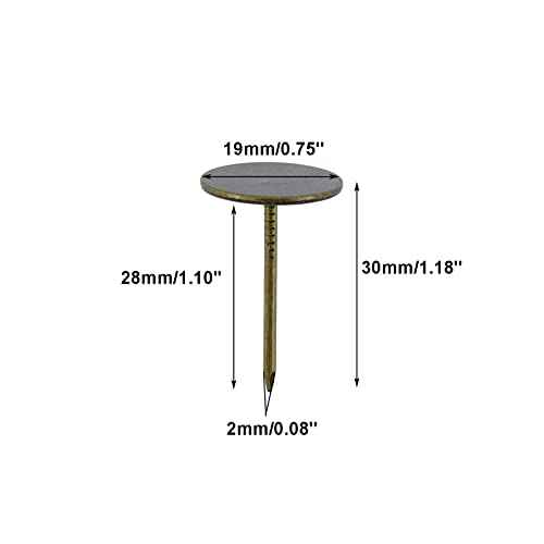 Bronze Flat Head Upholstery Tacks (19mm x 30mm, 100Pcs) O621