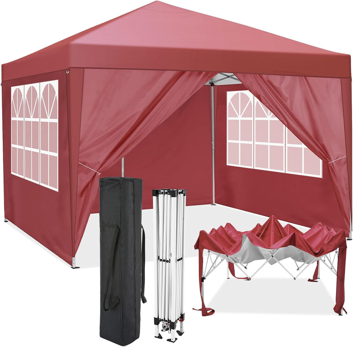 10x10ft Pop Up Canopy Tent with Wheeled Carry Bag B28611